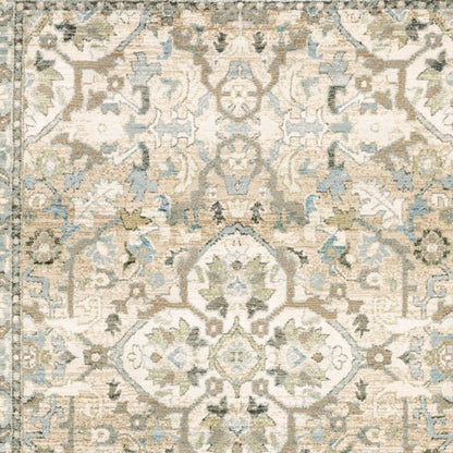 8 x 10 Beige & Ivory Medallion Rug