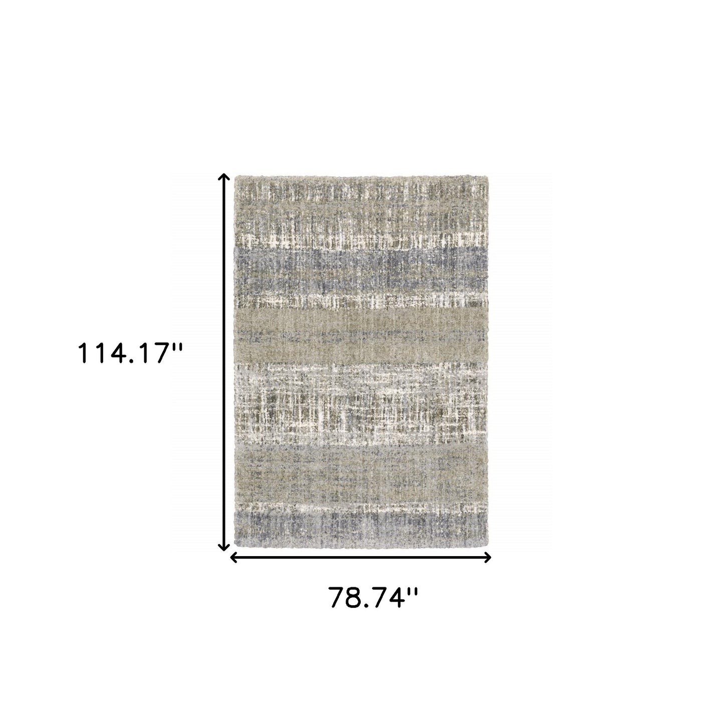 7 x 9 Grey & Ivory Lines Rug