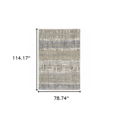 7 x 9 Grey & Ivory Lines Rug