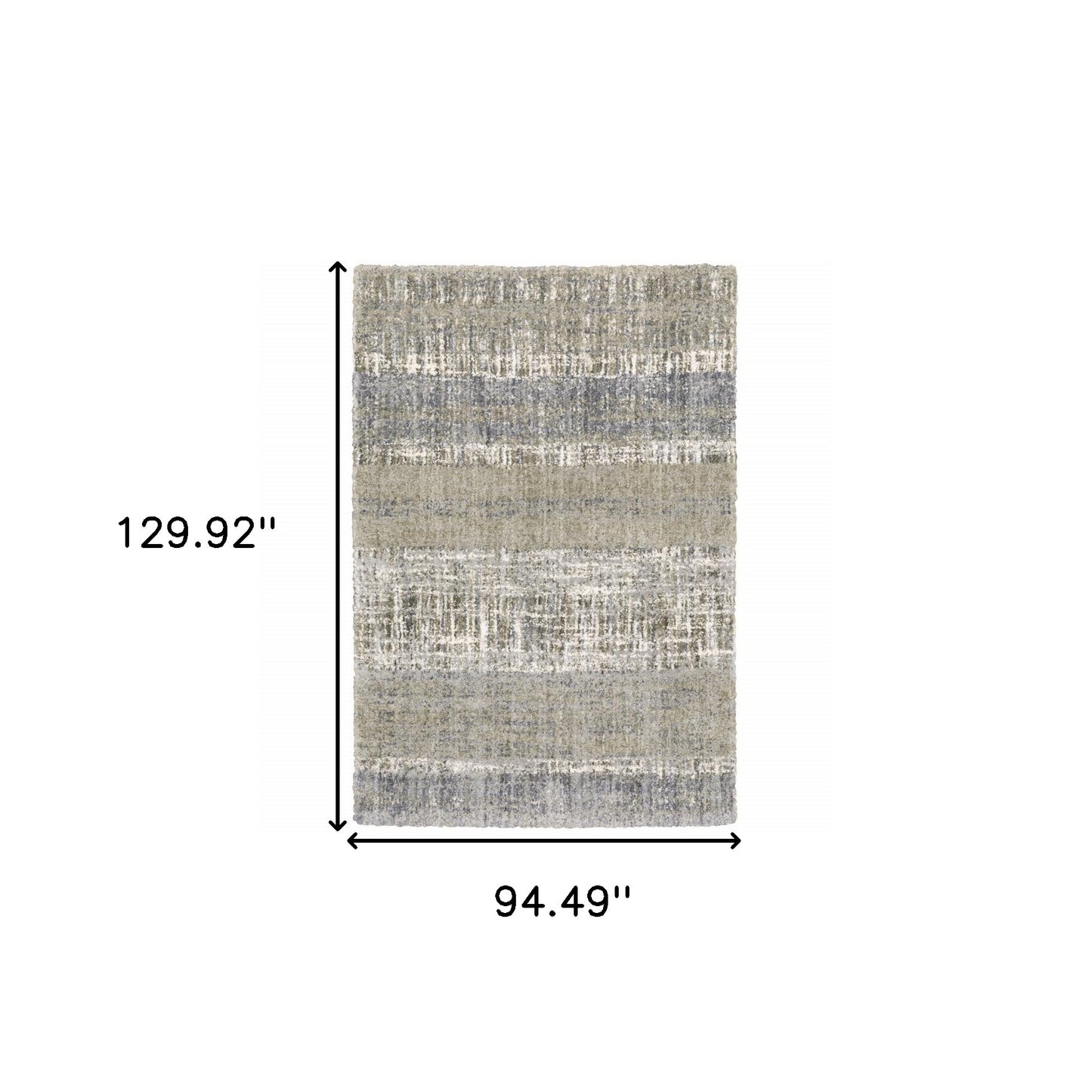 8 x 10 Grey & Ivory Lines Rug