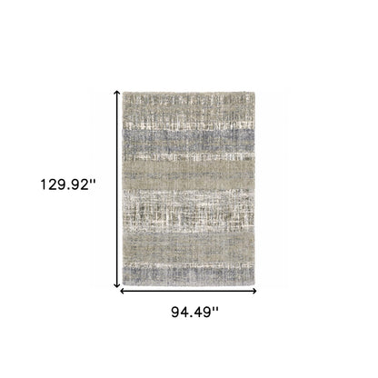 8 x 10 Grey & Ivory Lines Rug