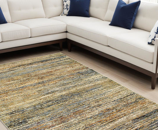 8 x 10 Gold & Green Rug