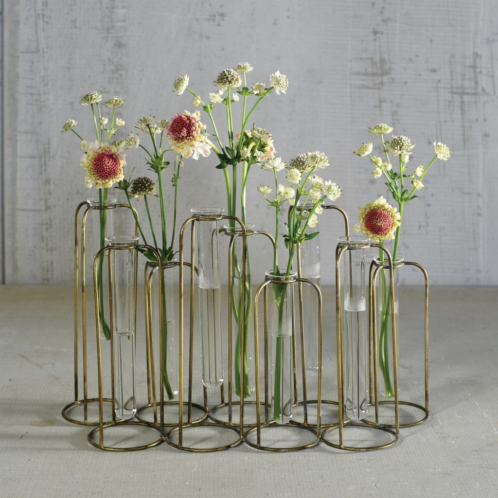Clear Bud Metal Table Vase