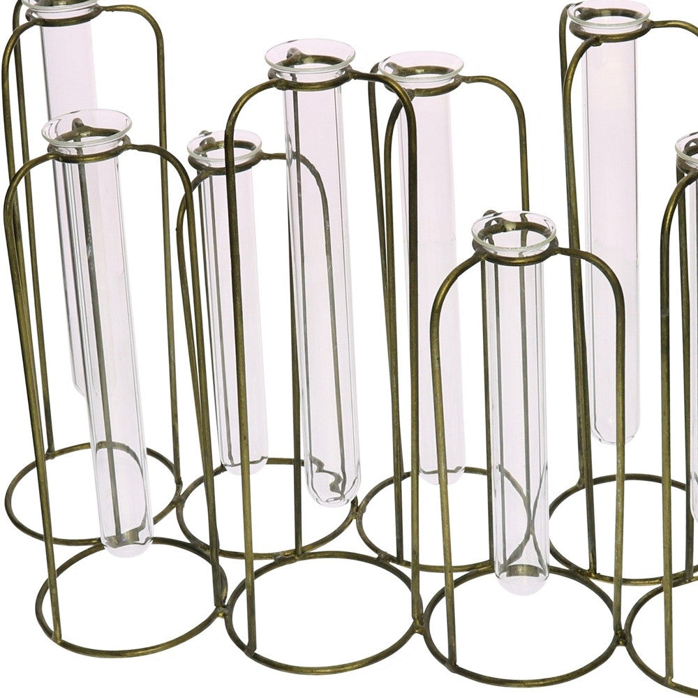 Clear Bud Metal Table Vase