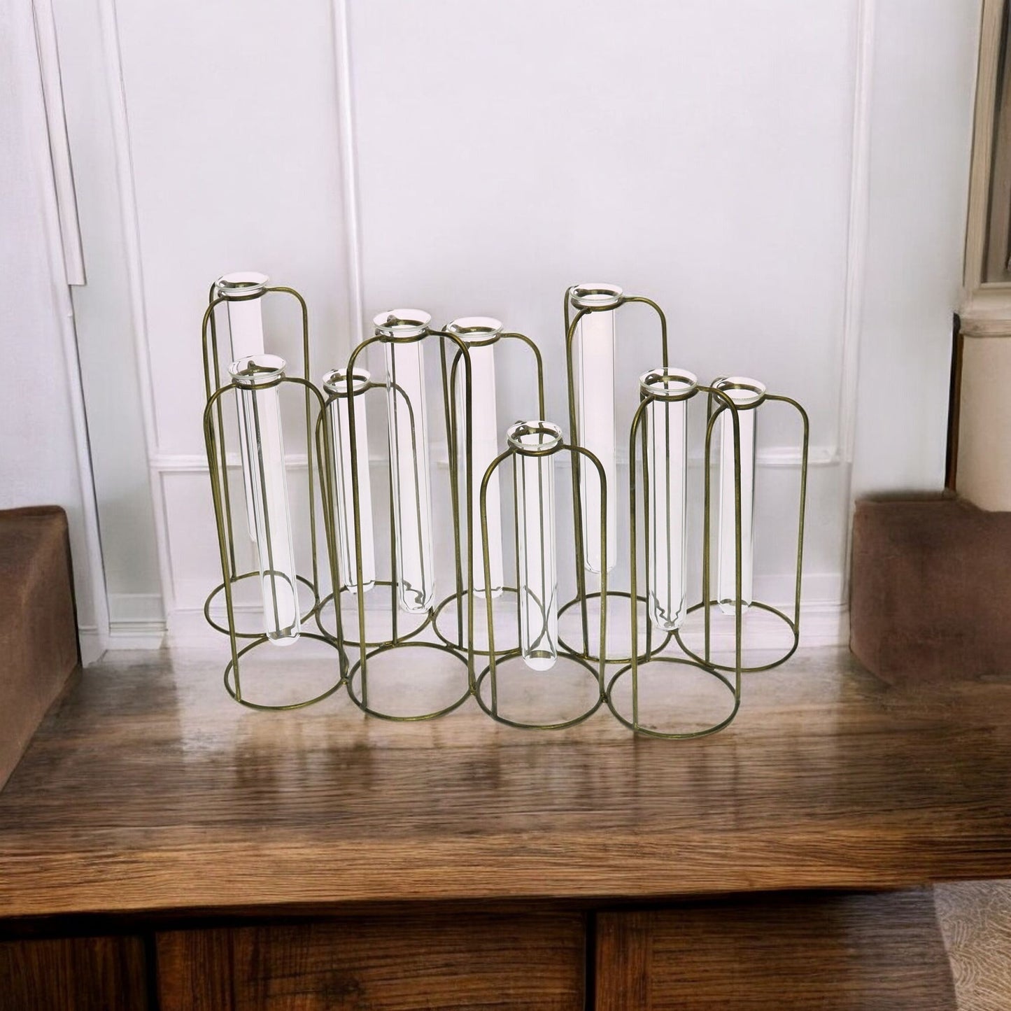 Clear Bud Metal Table Vase