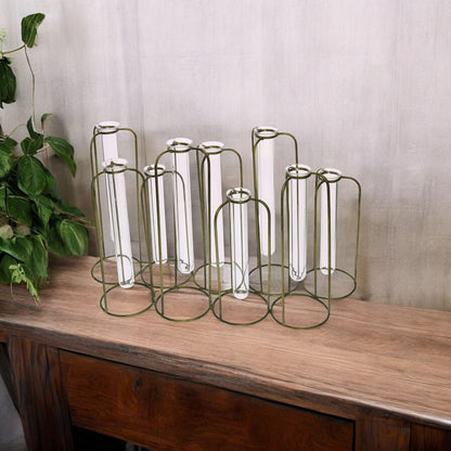 Clear Bud Metal Table Vase