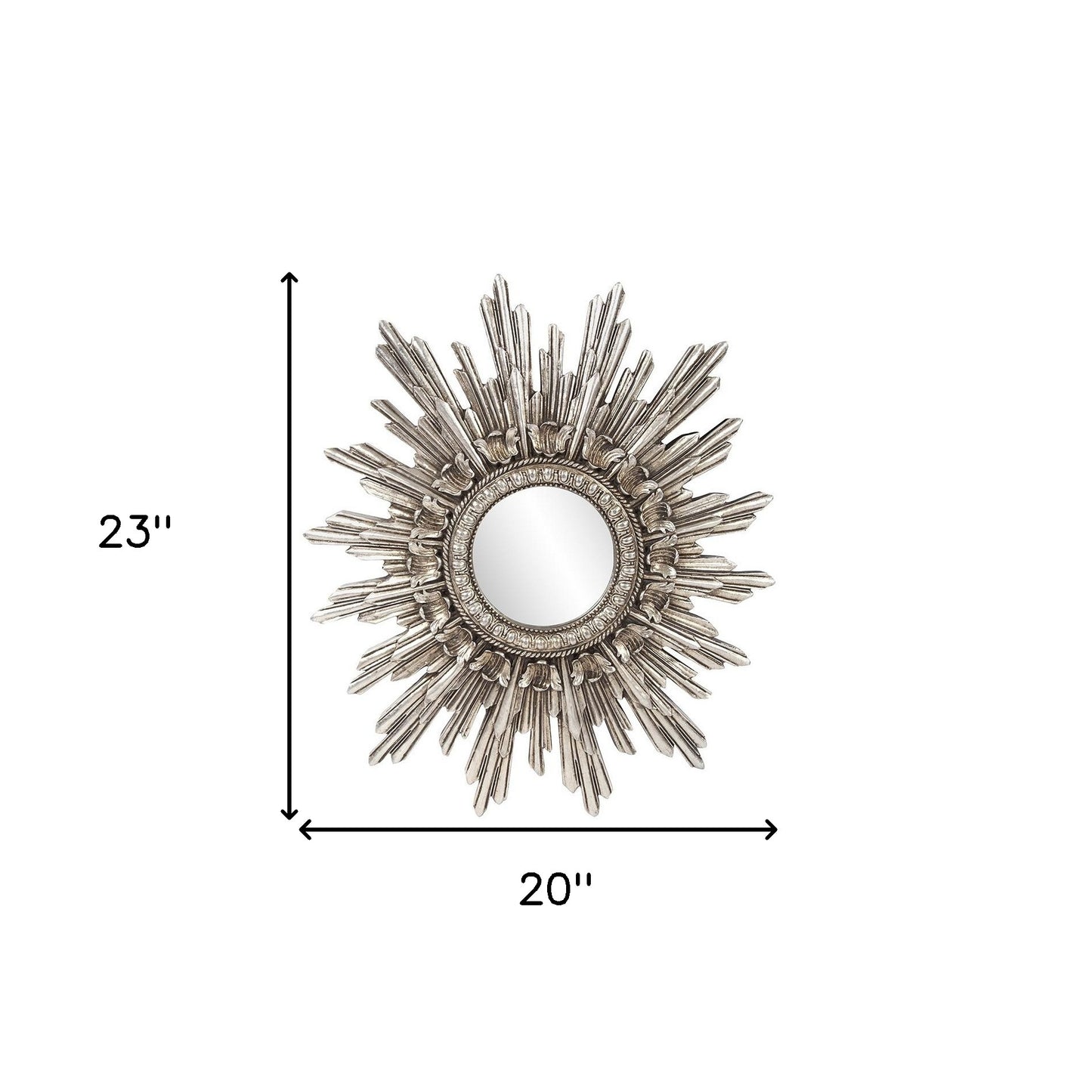 Oval Antiqued Silver Leaf Finish Mirror