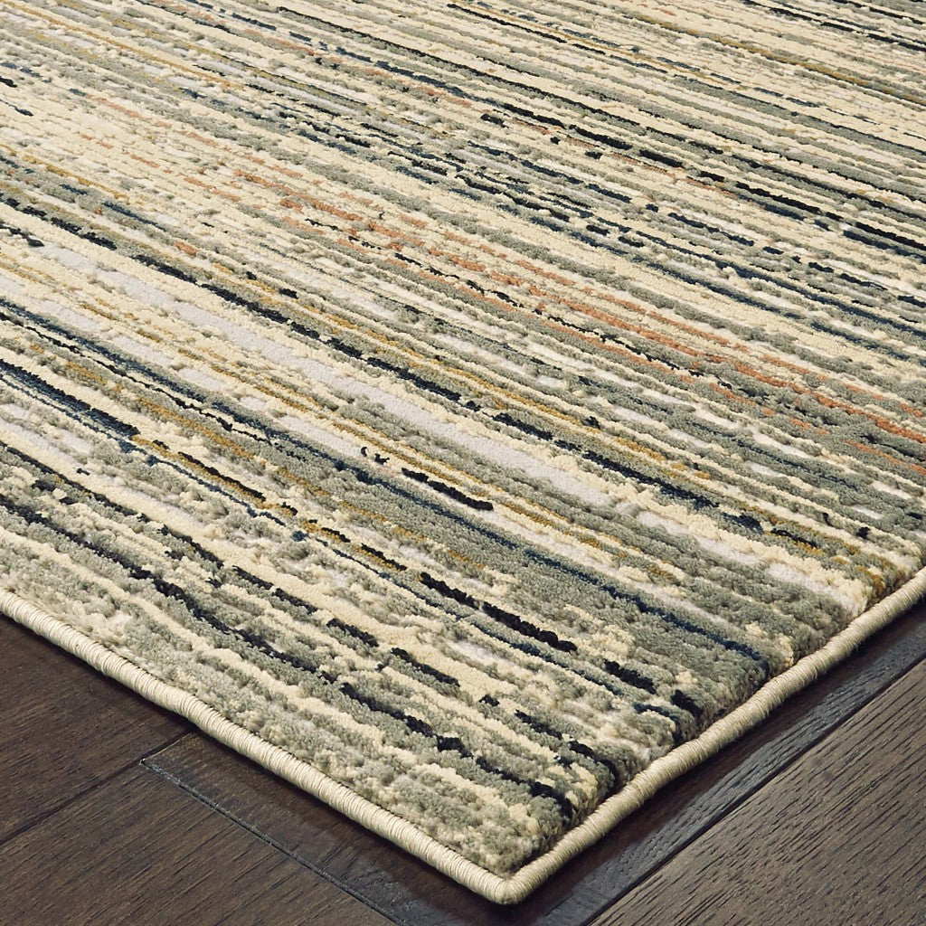 9 x 12 Ivory Sage Abtract Lines Indoor Rug