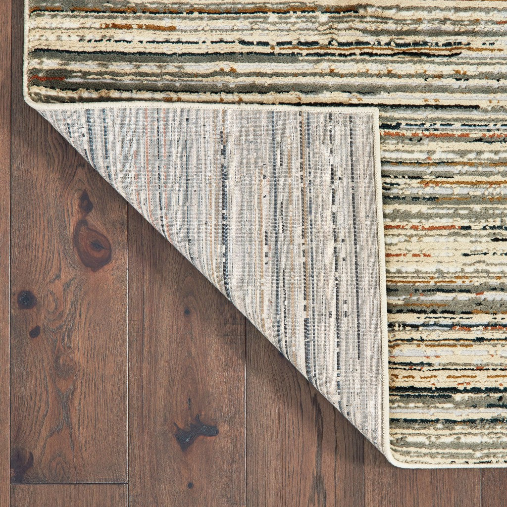 9 x 12 Ivory Sage Abtract Lines Indoor Rug