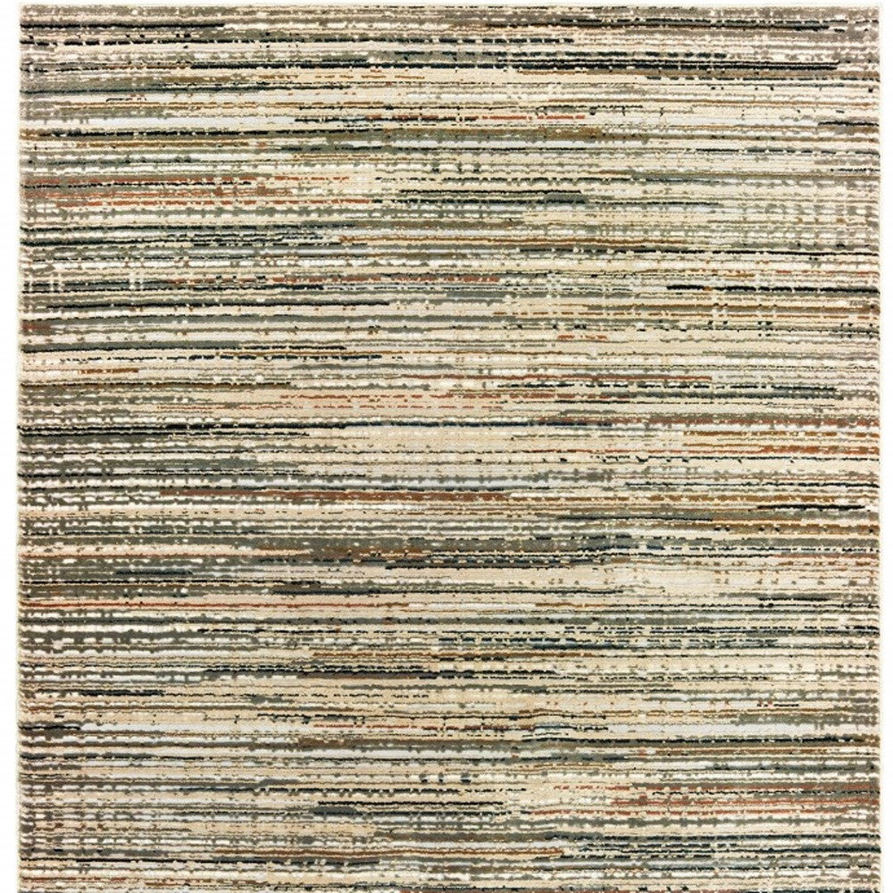 9 x 12 Ivory Sage Abtract Lines Indoor Rug