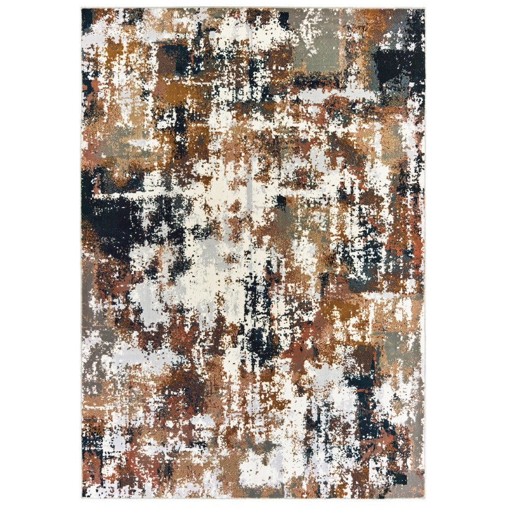 9 x 12 Ivory Gray Sectors Indoor Rug
