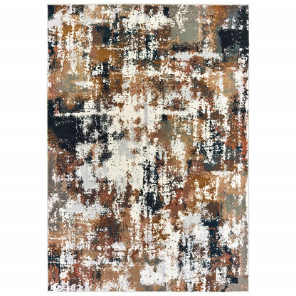 9 x 12 Ivory Gray Sectors Indoor Rug