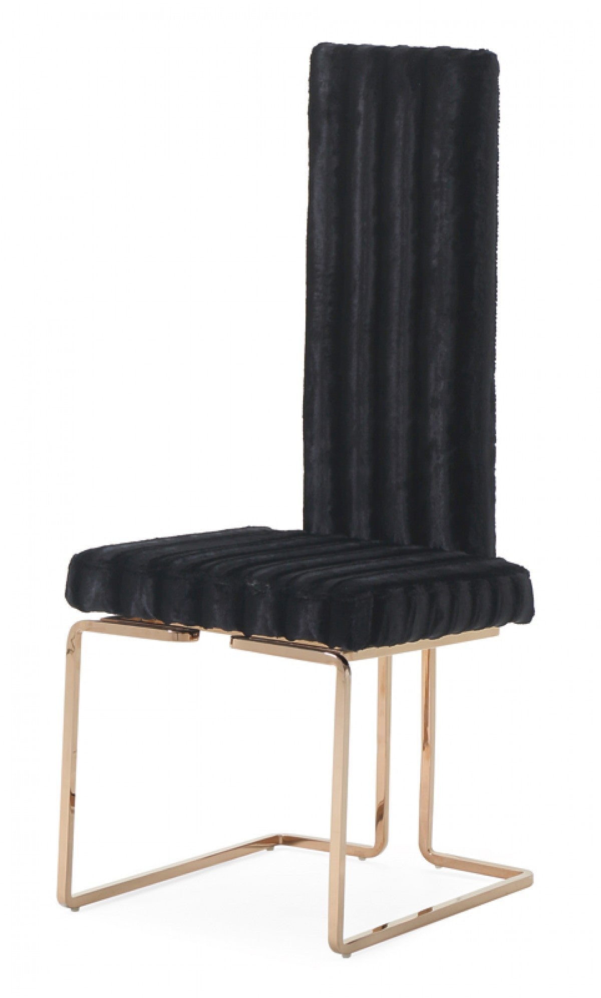 Mod High Back Black & Rose Gold Dining Chairs - Set of 2