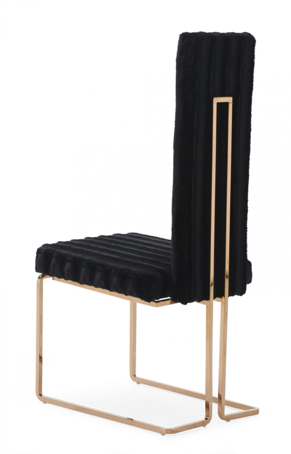 Mod High Back Black & Rose Gold Dining Chairs - Set of 2