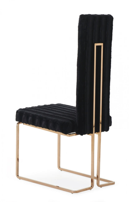 Mod High Back Black & Rose Gold Dining Chairs - Set of 2
