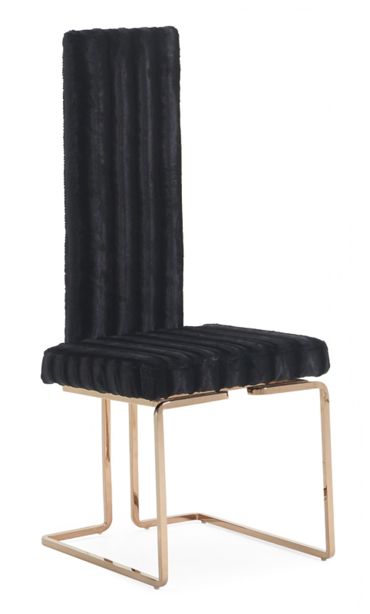 Mod High Back Black & Rose Gold Dining Chairs - Set of 2