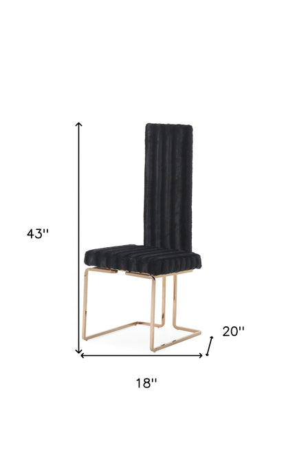 Mod High Back Black & Rose Gold Dining Chairs - Set of 2