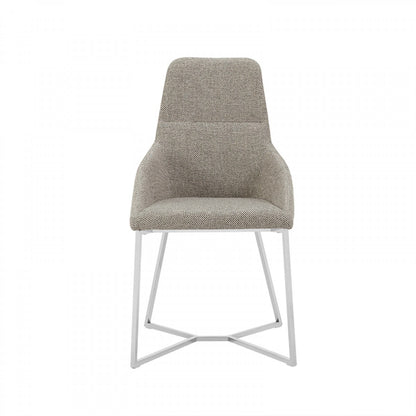 Light Grey & Geo Stainless Steel Dining Chairs - Set of 2