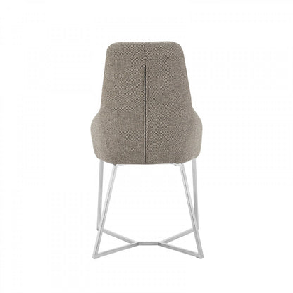 Light Grey & Geo Stainless Steel Dining Chairs - Set of 2