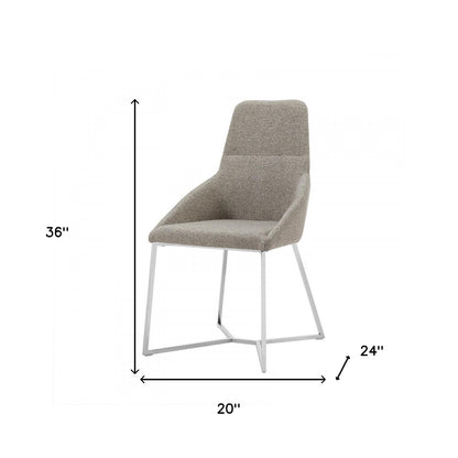 Light Grey & Geo Stainless Steel Dining Chairs - Set of 2