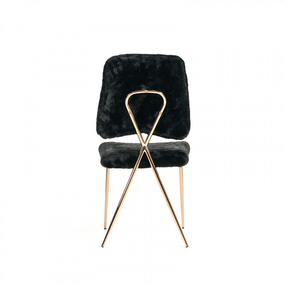 Gold Black Fabric Solid Back Dining Chairs - Set of 2