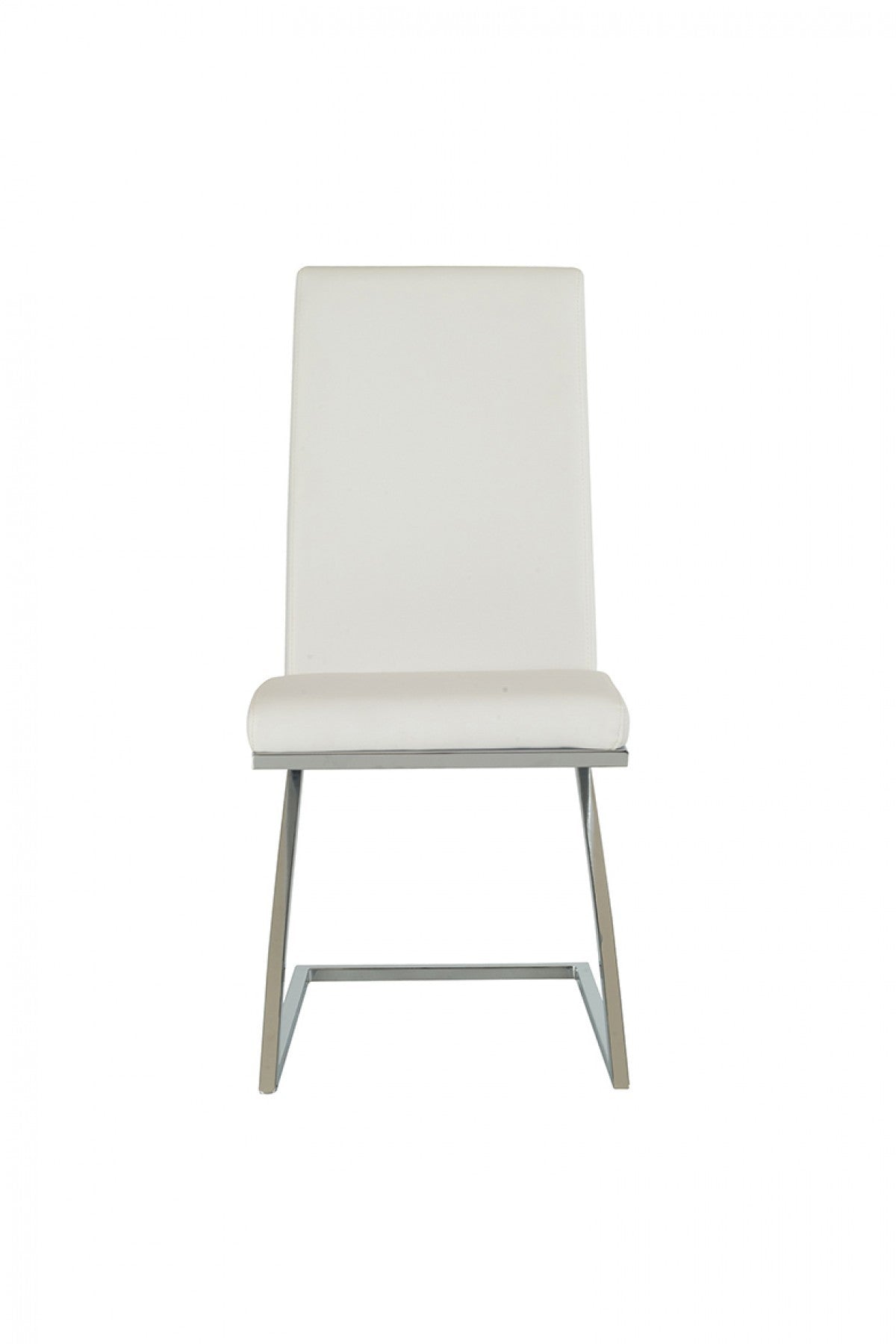 White & Silver Faux Leather Dining Chair - Set of 2