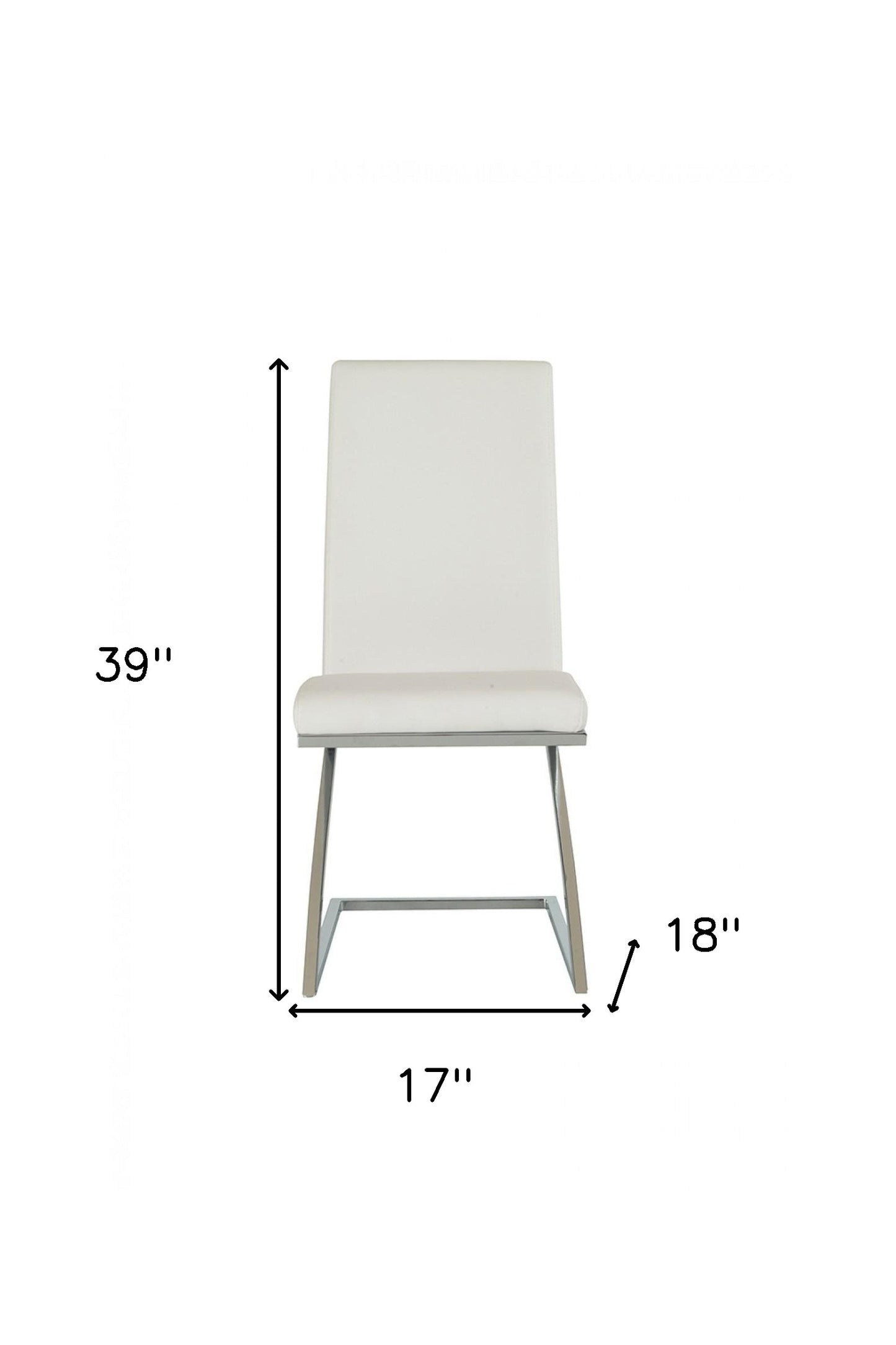 White & Silver Faux Leather Dining Chair - Set of 2