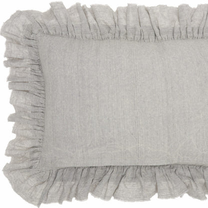 Gray Pillow w/ Ruffled Edges
