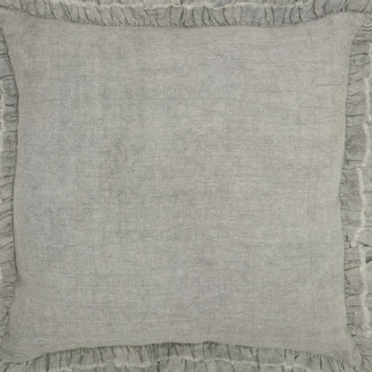 Light Gray Pillow w/ Ruffled Edges