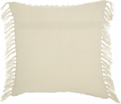 Tassel Detailed White Pillow