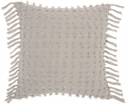 Tassel Detailed Gray Pillow