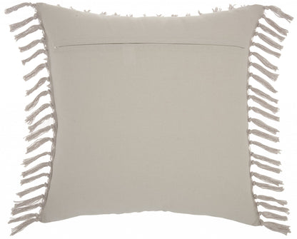 Tassel Detailed Gray Pillow