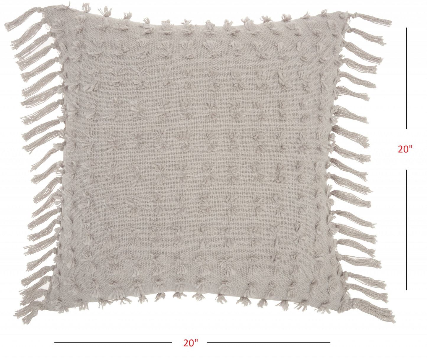 Tassel Detailed Gray Pillow