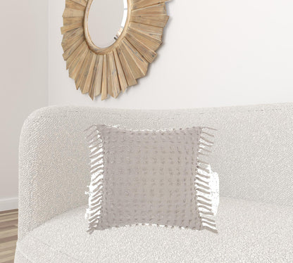 Tassel Detailed Gray Pillow
