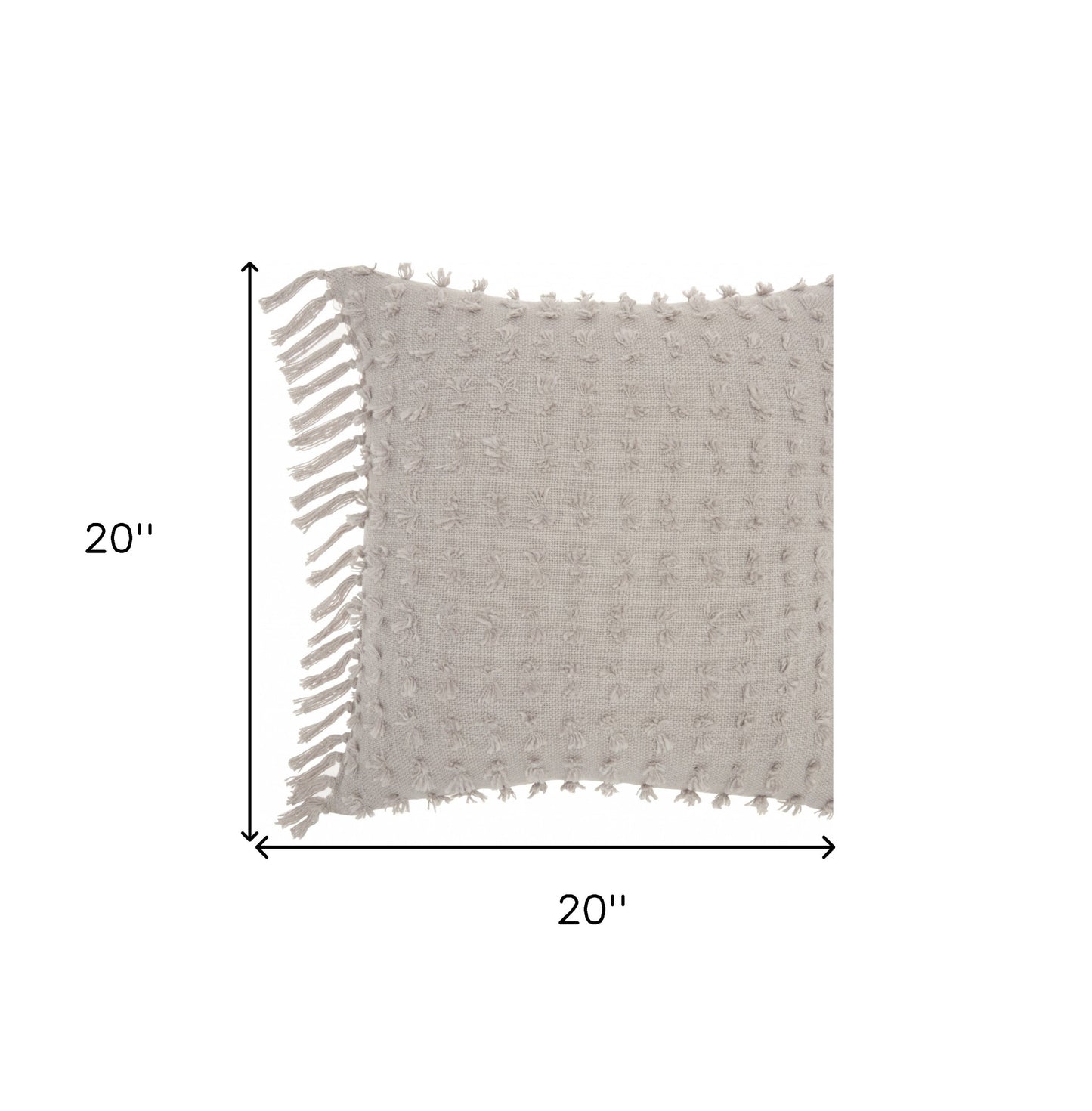 Tassel Detailed Gray Pillow