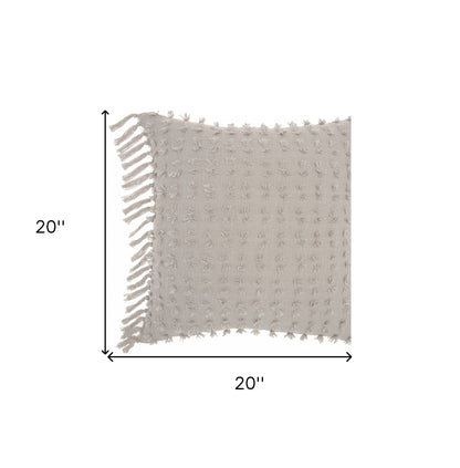 Tassel Detailed Gray Pillow