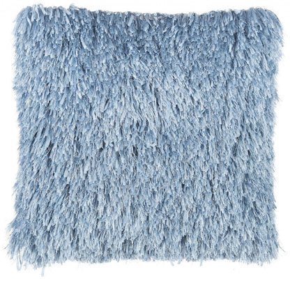 Square Ocean Blue Shag Pillow