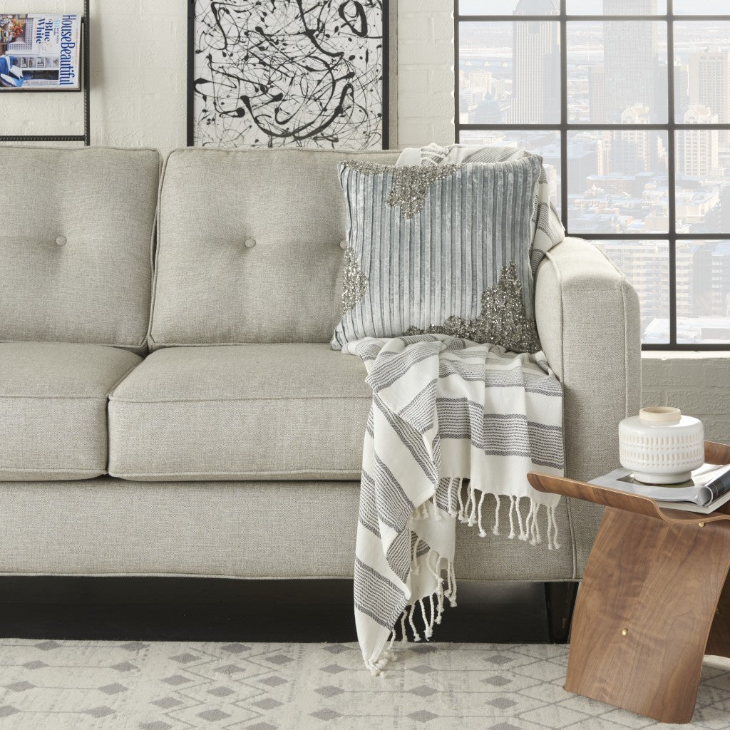 Periwinkle Cotton Pillow