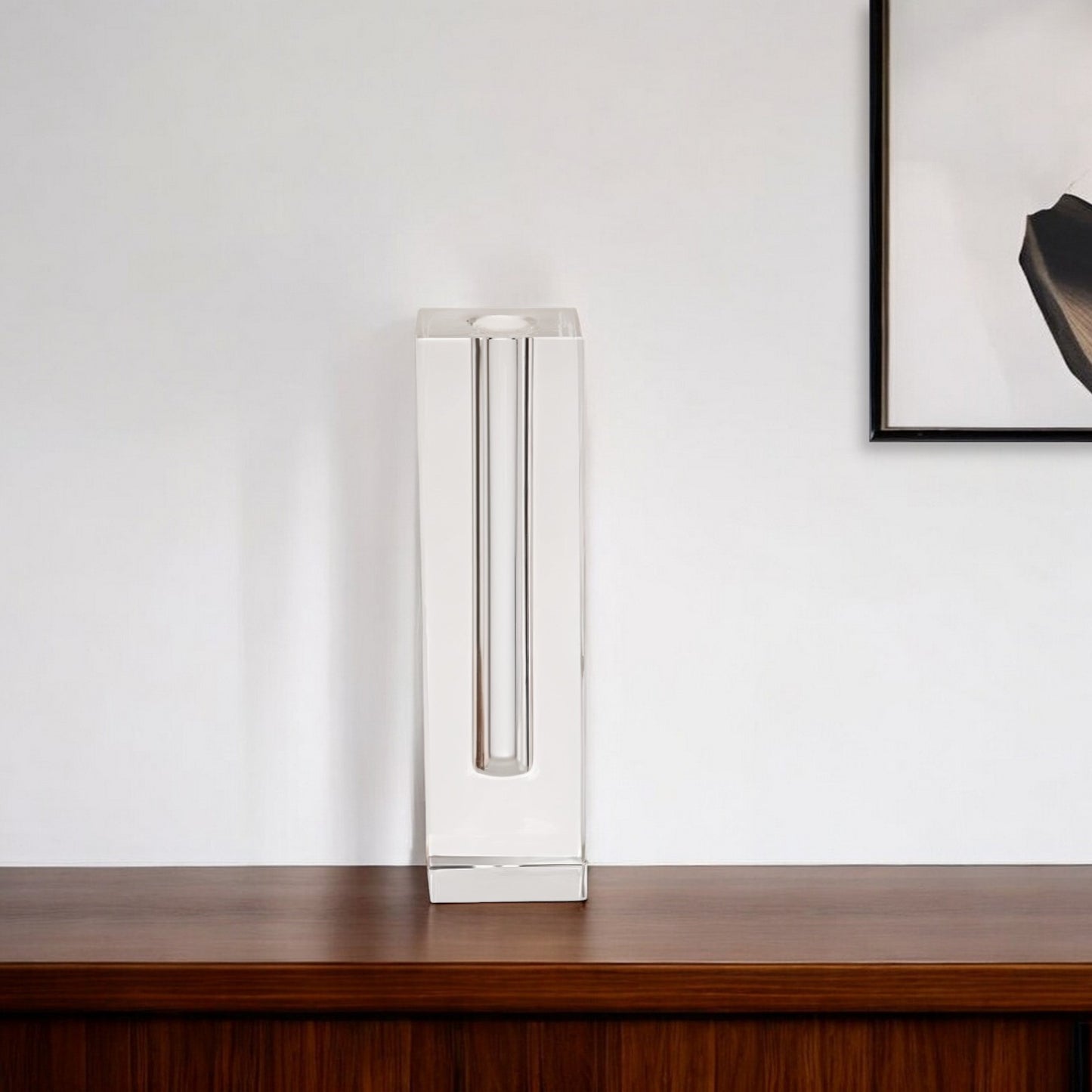 Clear Cylinder Crystal Glass Table Vase