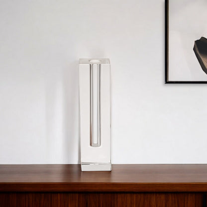 Clear Cylinder Crystal Glass Table Vase