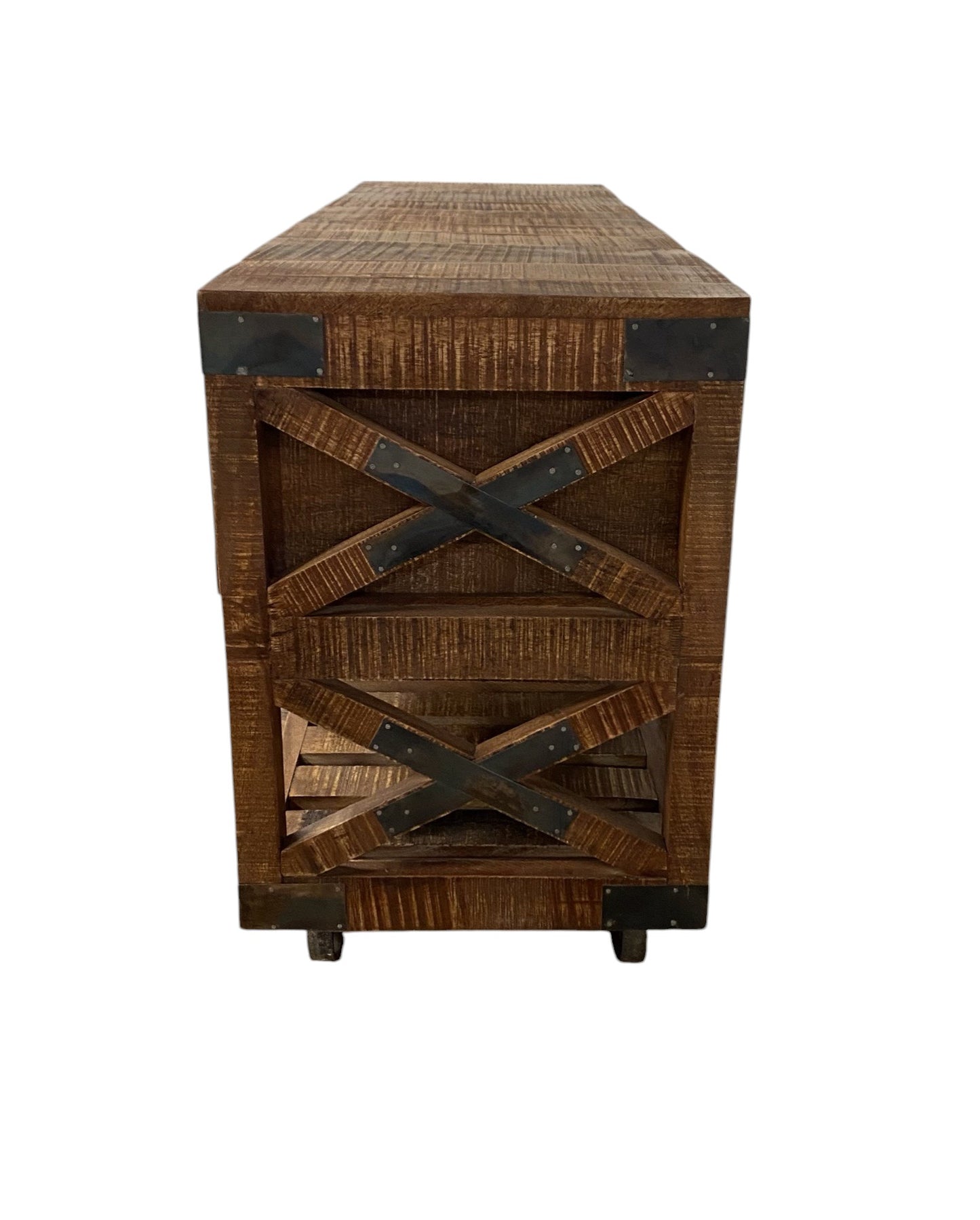 Brown & Black Solid Wood Console Table