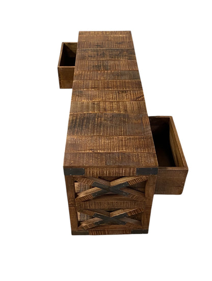 Brown & Black Solid Wood Console Table