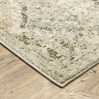 10 x 13 Ivory & Gray Floral Trellis Indoor Rug