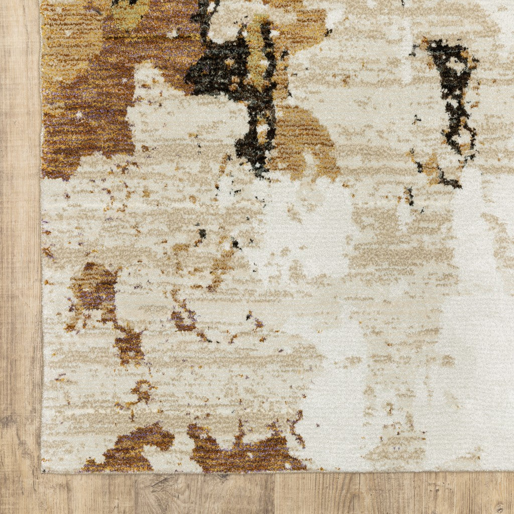 9 x 12 Beige & Black Power Loom Rug