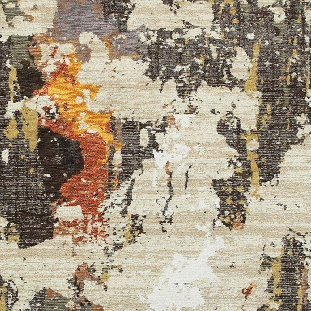 9 x 12 Beige & Black Power Loom Rug