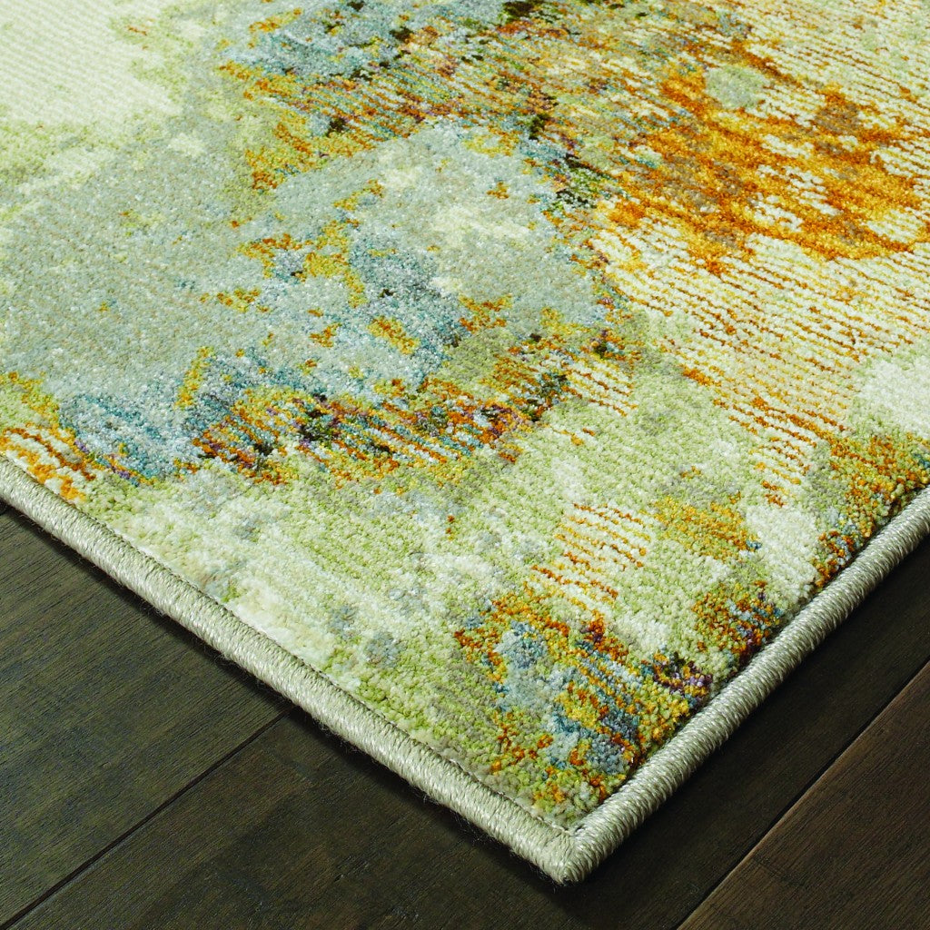 9 x 12 Gold & Ivory Power Loom Rug