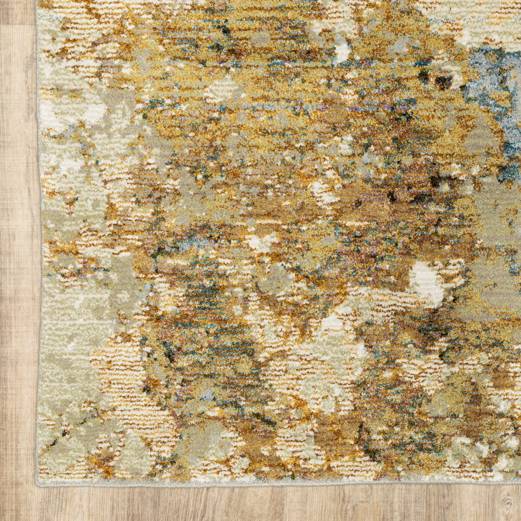 9 x 12 Gold & Ivory Power Loom Rug