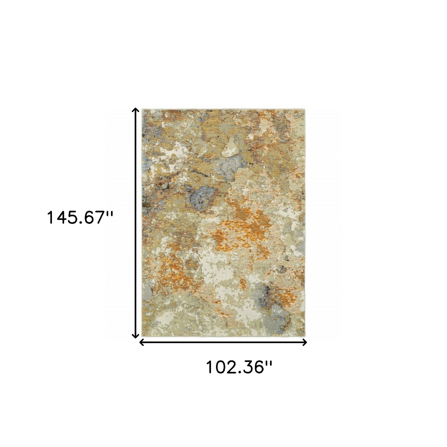 9 x 12 Gold & Ivory Power Loom Rug