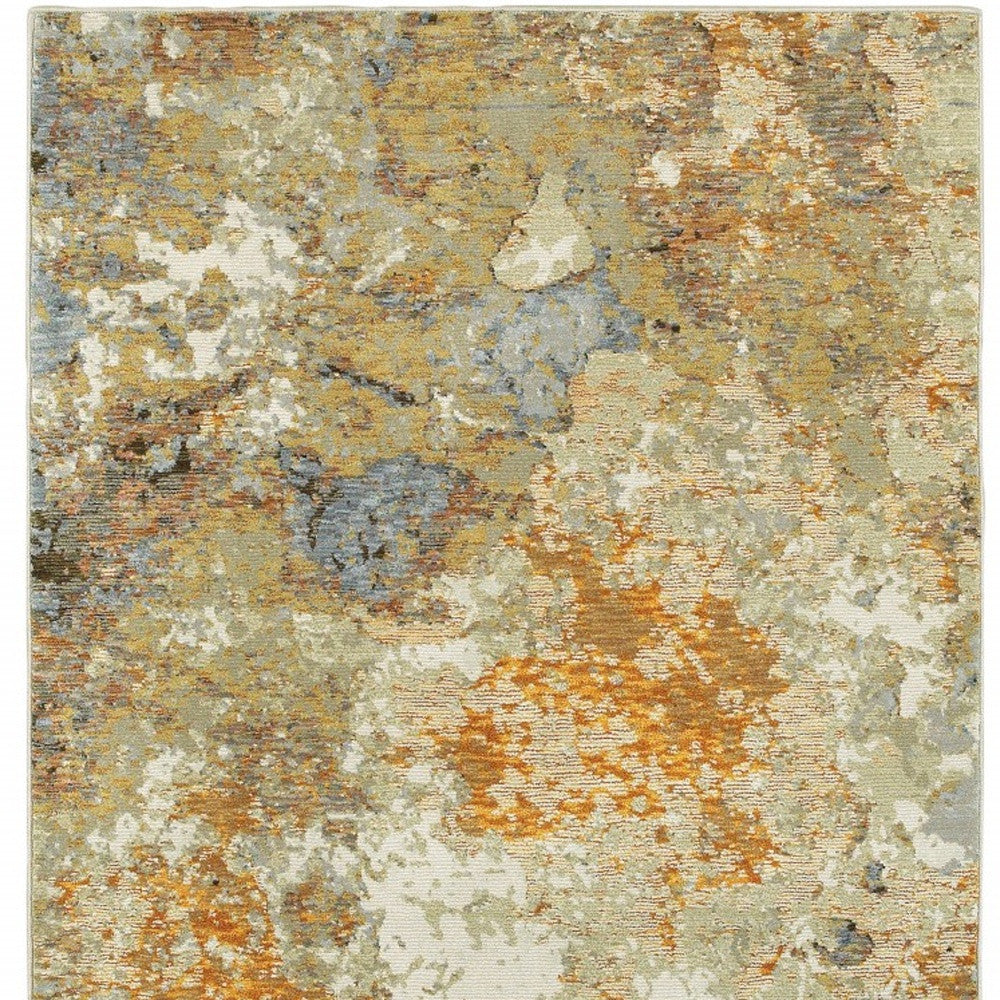 9 x 12 Gold & Ivory Power Loom Rug