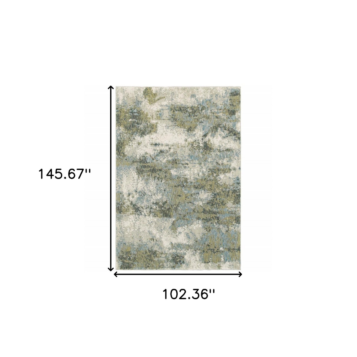 9 x 12 Blue Green Power Loom Rug